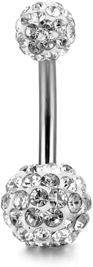Belly Button Rings for Women,8Pcs 14G Hypoallergenic Surgical Steel Belly Rings Cubic Zirconia Dangle Curved Navel Rings Belly Button Barbs Barbell Body Piercing Jewelry Set