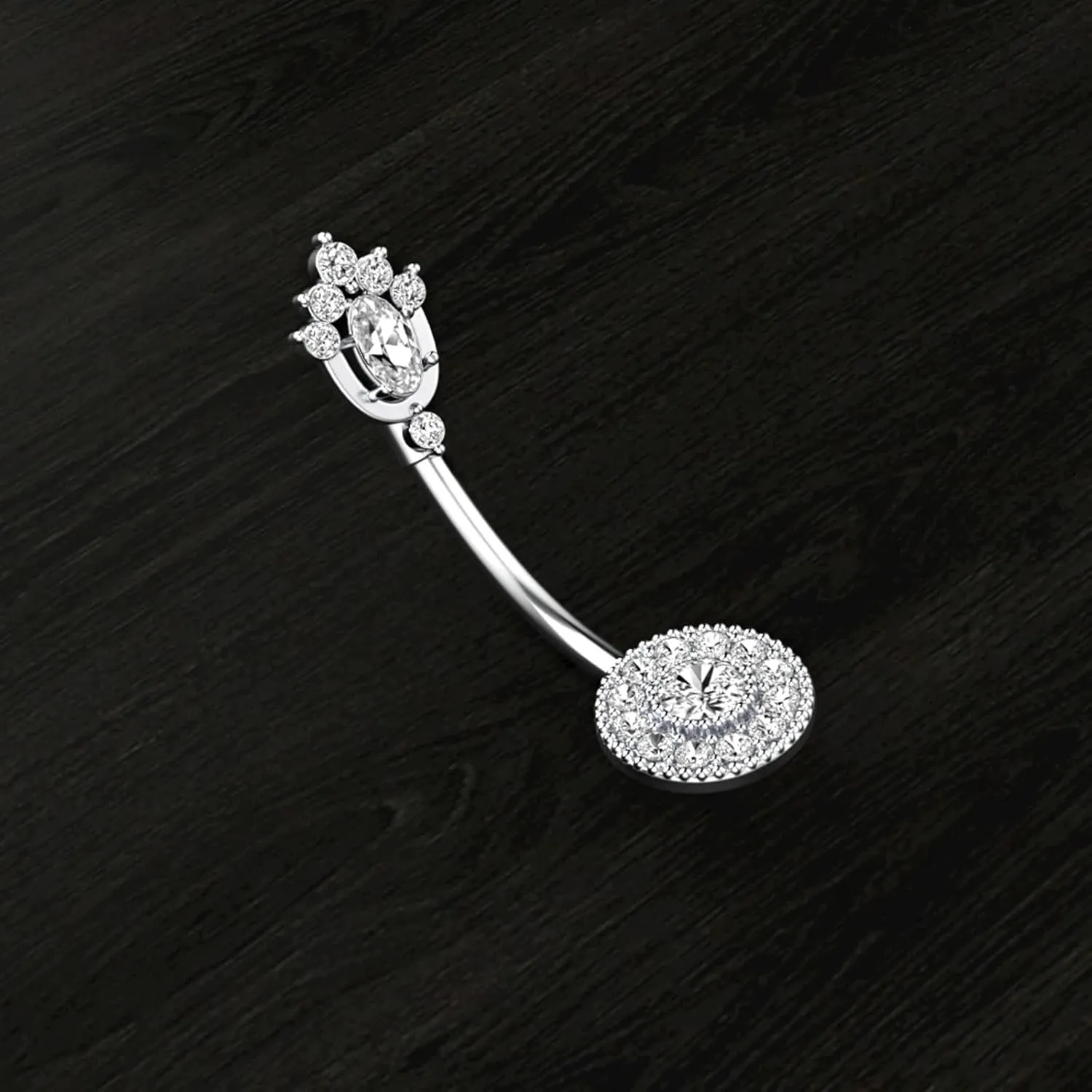 Belly Rings for Women Stainless Steel, 2Pcs Navel Rings for Women Beach Cubic Zirconia Studs 14G Belly Button Rings Sexy