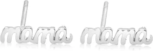 Benevolence LA Mama Stud Earrings | White Gold Studs | Travel Gifts for Mom | Fashion Jewelry Accessories | Designed in California