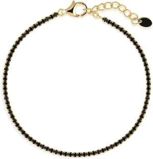 BERRICLE Sterling Silver Round Cut Cubic Zirconia CZ Statement Tennis Bracelet for Women 7 inch (Yellow Gold Flashed, Rhodium Plated)