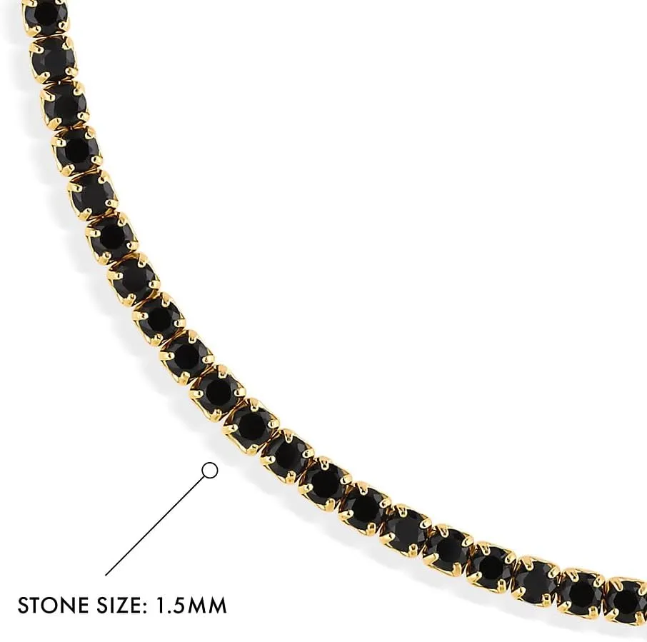 BERRICLE Sterling Silver Round Cut Cubic Zirconia CZ Statement Tennis Bracelet for Women 7 inch (Yellow Gold Flashed, Rhodium Plated)