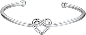 Bestyle True Love Knot Bracelets for Women, Silver/Black/Rose Gold/Gold Bracelets Adjustable Bangle Bracelets, Love Statement Jewelry for Mom Wife Fiancee