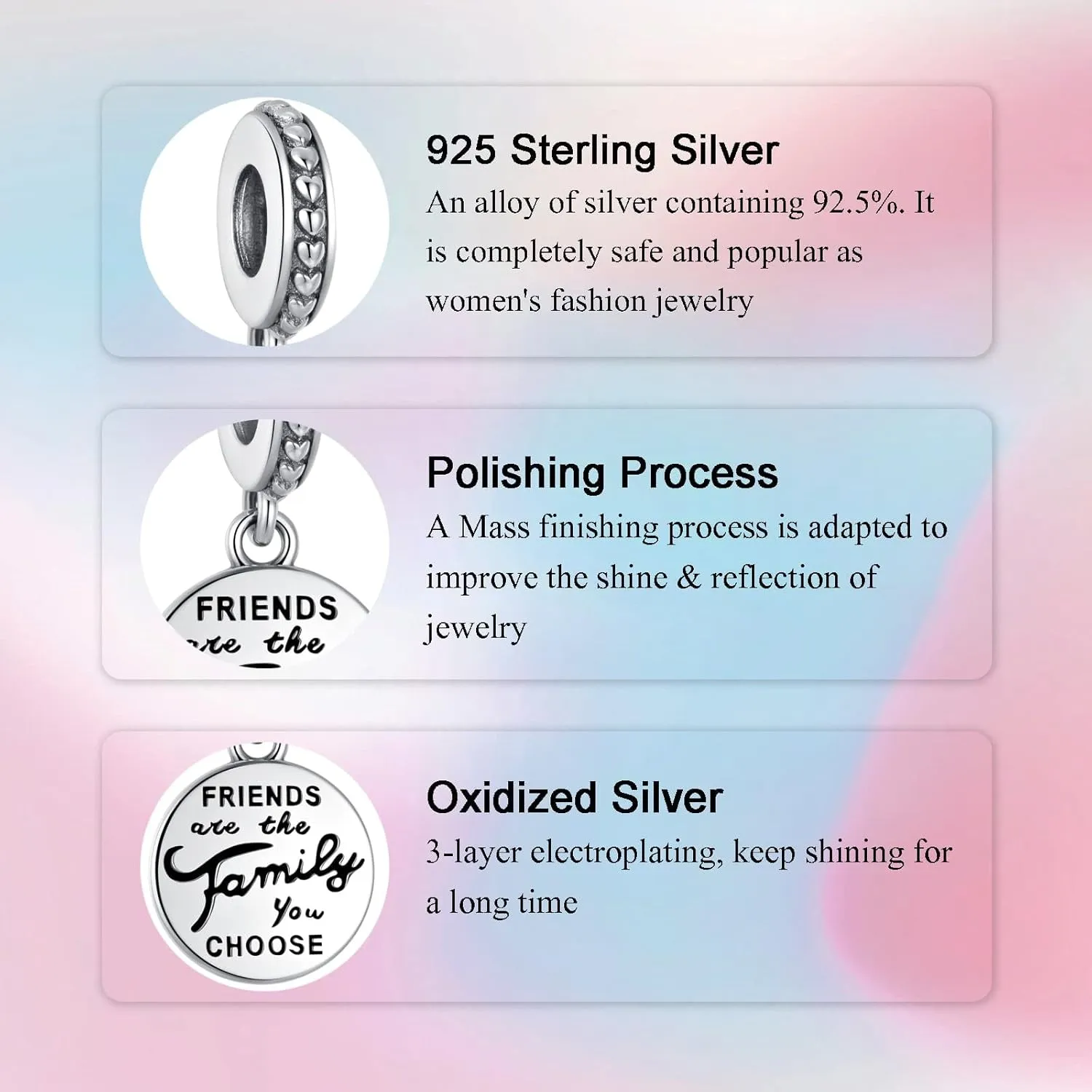 Birthday Fashion Love Heart Dangle Charm 925 Sterling Silver Charms fits Bracelets and Necklace Pendant Bead Charms Jewelry Present for Women Family Friends