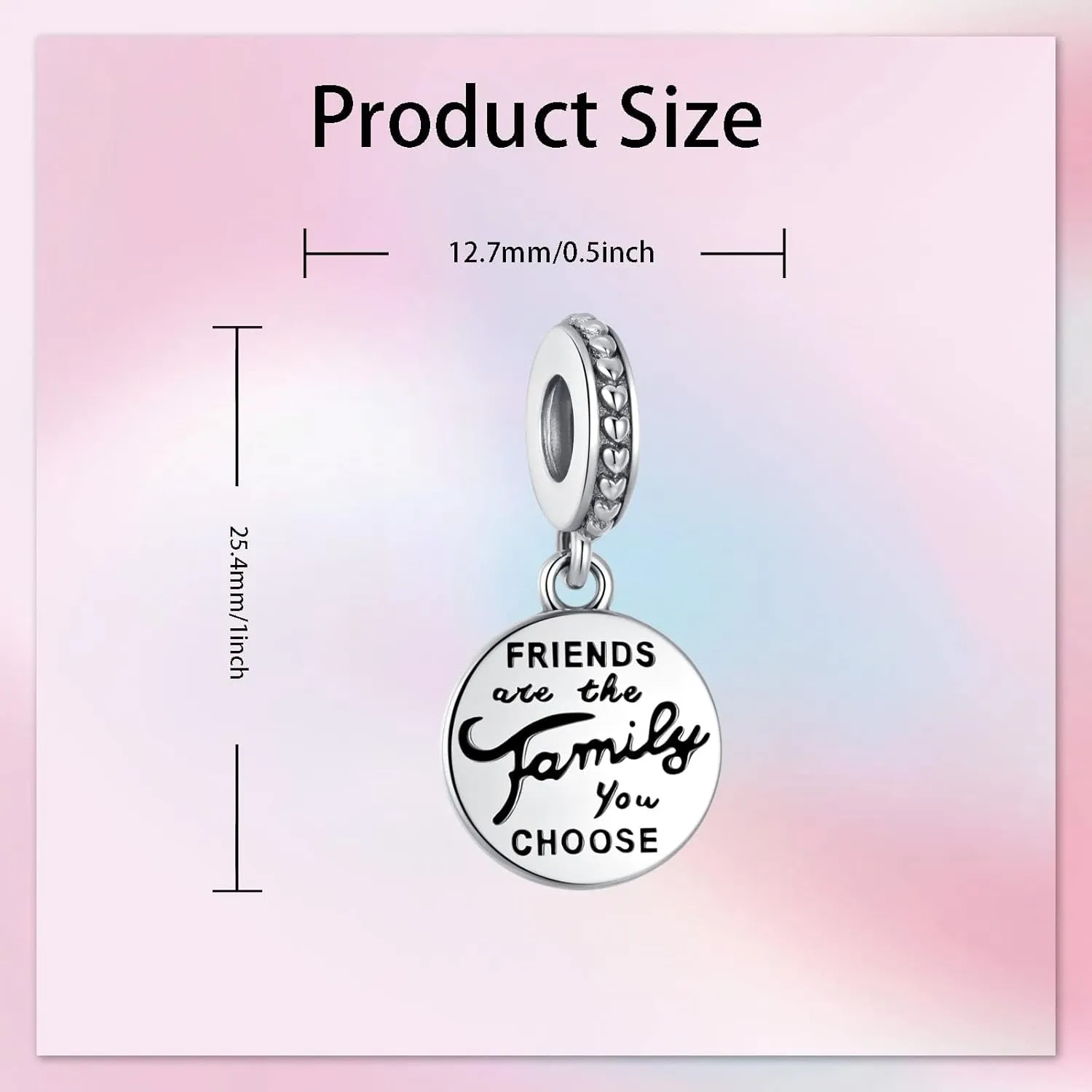 Birthday Fashion Love Heart Dangle Charm 925 Sterling Silver Charms fits Bracelets and Necklace Pendant Bead Charms Jewelry Present for Women Family Friends