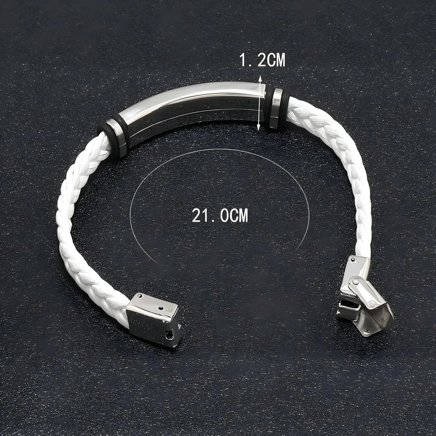 Black Leather Braided Bracelet for Men Women  Braided Cuff Bracelets with Titanium Steel Stretch Bracelets Adjustable Bracelets Personalized Gifts for Holiday Parties