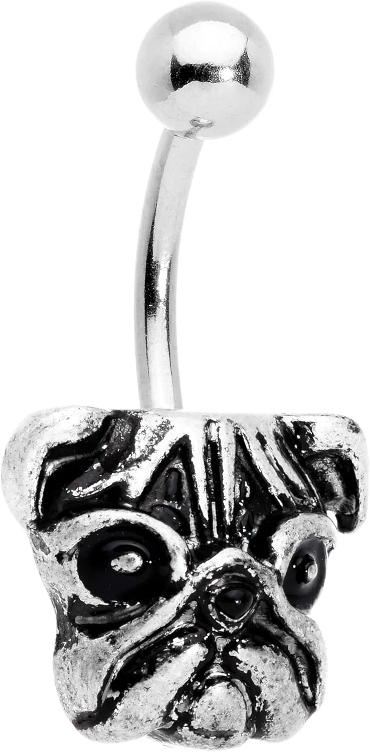 Body Candy 4PC Variety Bulldog Acrylic End Bonus Pack 316L Steel Belly Button Rings 14G Navel Piercing