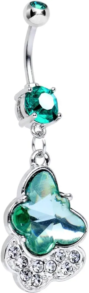 Body Candy Green Kindred Butterfly Dangle Belly Ring