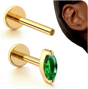 BodyBonita 16G Stud Earrings Flat Back - G23 Titanium Internal Thread Cartilage Earrings for Women Hypoallergenic CZ Stud Piercing Jewelry Tragus/Nose/Helix/Conch/Medusa/Lip/Labret 6mm 8mm