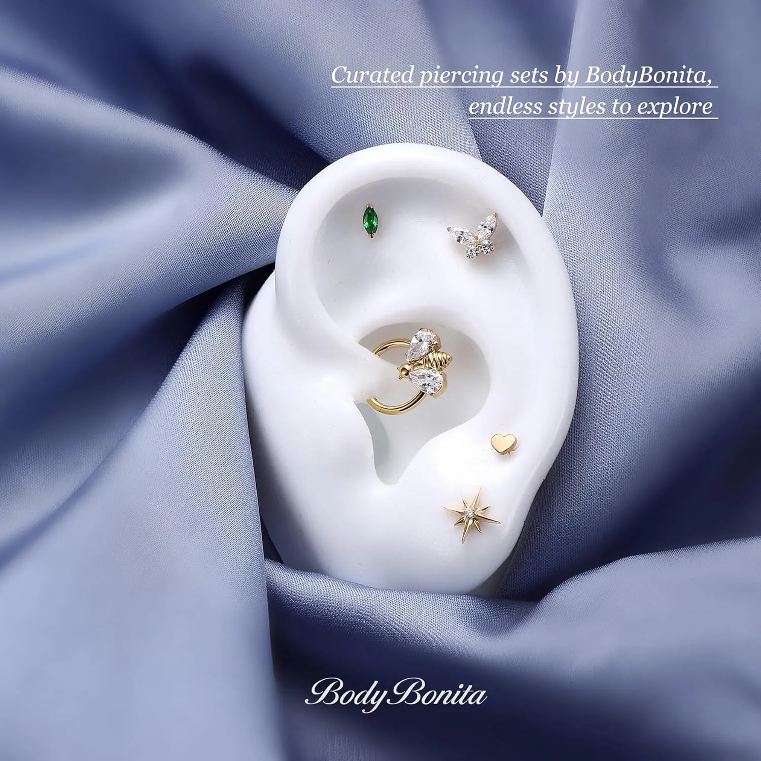 BodyBonita 16G Stud Earrings Flat Back - G23 Titanium Internal Thread Cartilage Earrings for Women Hypoallergenic CZ Stud Piercing Jewelry Tragus/Nose/Helix/Conch/Medusa/Lip/Labret 6mm 8mm