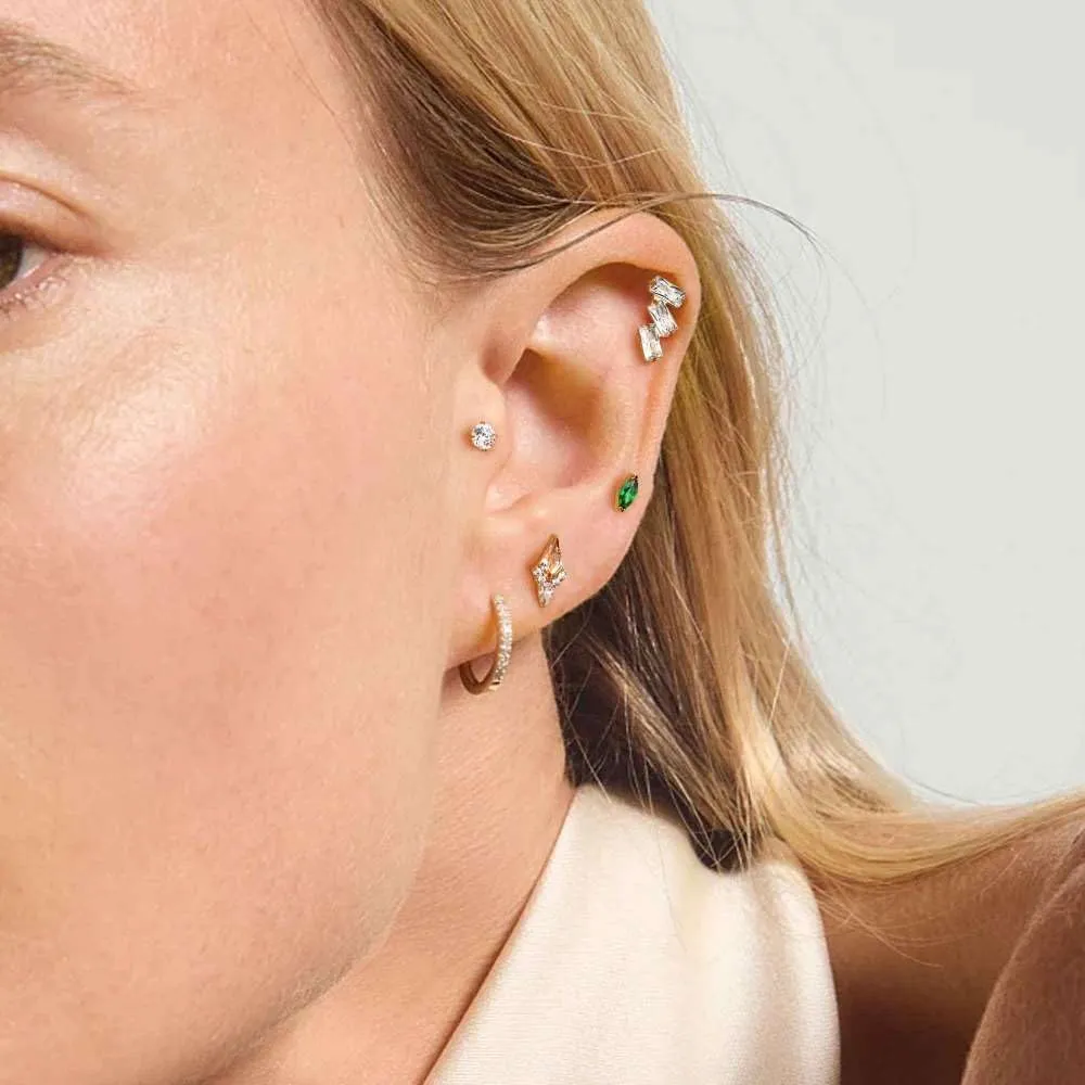 BodyBonita 16G Stud Earrings Flat Back - G23 Titanium Internal Thread Cartilage Earrings for Women Hypoallergenic CZ Stud Piercing Jewelry Tragus/Nose/Helix/Conch/Medusa/Lip/Labret 6mm 8mm