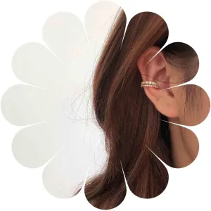 Boho Cz Star Circle Cuff Earrings Wide Ring Helix Earrings Gold Tiny Crystal Cuff Earrings Non Pierced Clip on Earrings Minimalist Cz Earcuff Earring Jewelry for Women and Girls