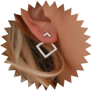 Boho Rhombus Geometric Earrings Stud Gold Statement Square Dangle Earrings Lightweight Minimalist Square Hoop Drop Earrings Vintage Prom Earrings for Women and Girls(Gold)