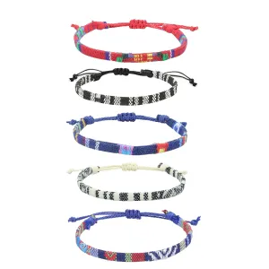 Boho Surfer Bracelet Anklet Adjustable String Bracelets Unisex Handmade Beach Anklet Boho Colorful Ankle Bracelet Friendship Bracelets Colorful Anklet Bracelet String Rope Jewelry