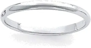 Bonyak Jewelry Platinum 3mm Half Round Featherweight Wedding Band Size 7.5 Beautiful