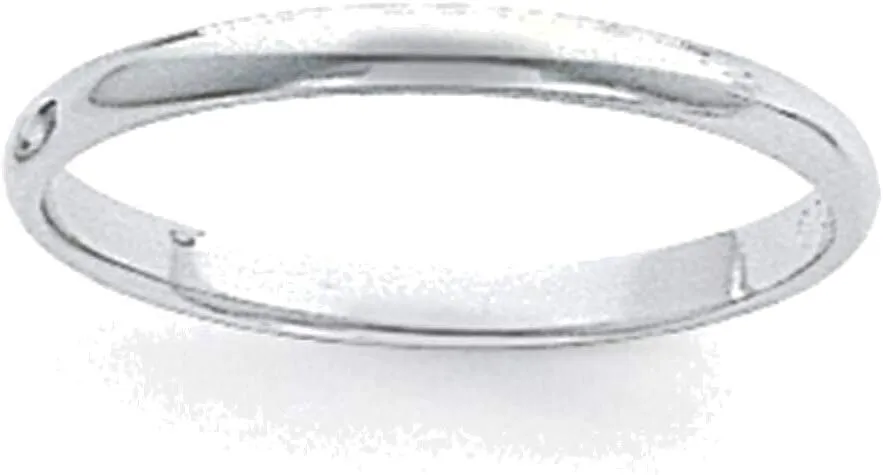 Bonyak Jewelry Platinum 3mm Half Round Featherweight Wedding Band Size 7.5 Beautiful