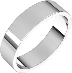 Bonyak Jewelry Platinum 5mm Flat Band Beautiful, Size 10