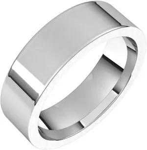 Bonyak Jewelry Platinum 6mm Flat Comfort Fit Band Beautiful, Size 9