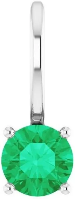 Bonyak Jewelry Platinum Imitation Emerald Solitaire Charm/Pendant Beautiful Design