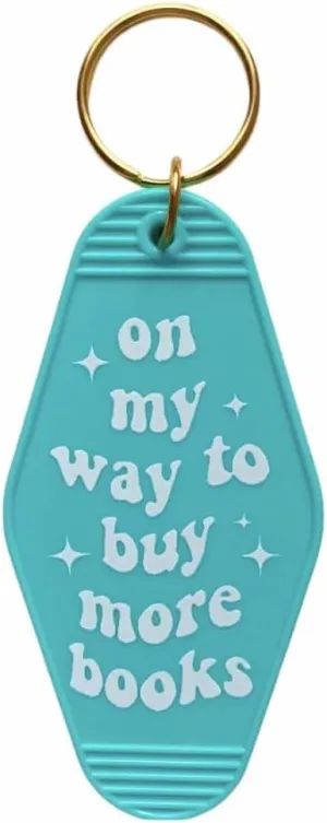 Book Lover Keychain Turquoise Key Ring for Book Lovers' Club - Bookish Bookworm Key Chain for Women & Girls