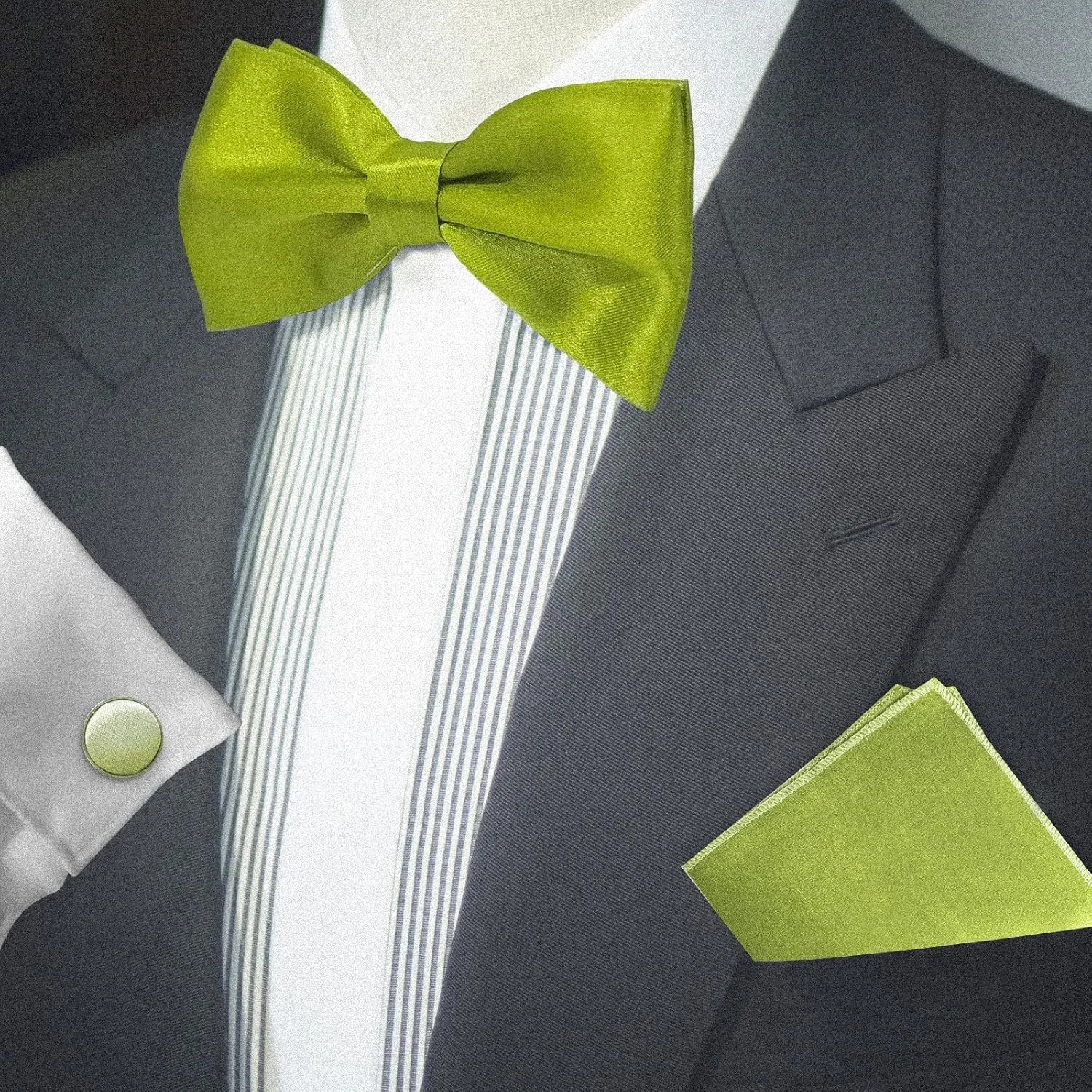 Bow ties for Men,Black Bowtie Men Pocket Square Cufflinks Set for Party Wedding Graduation Party