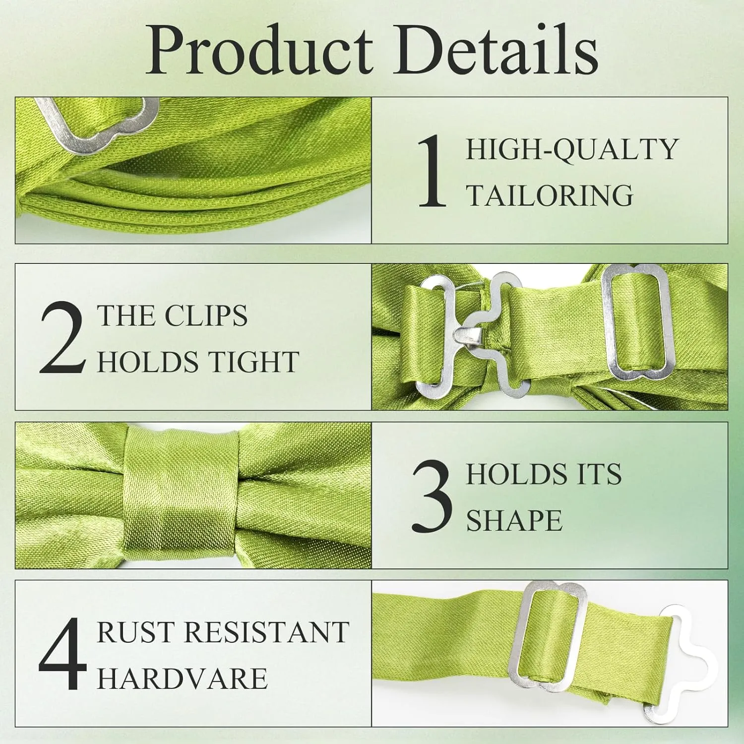 Bow ties for Men,Black Bowtie Men Pocket Square Cufflinks Set for Party Wedding Graduation Party