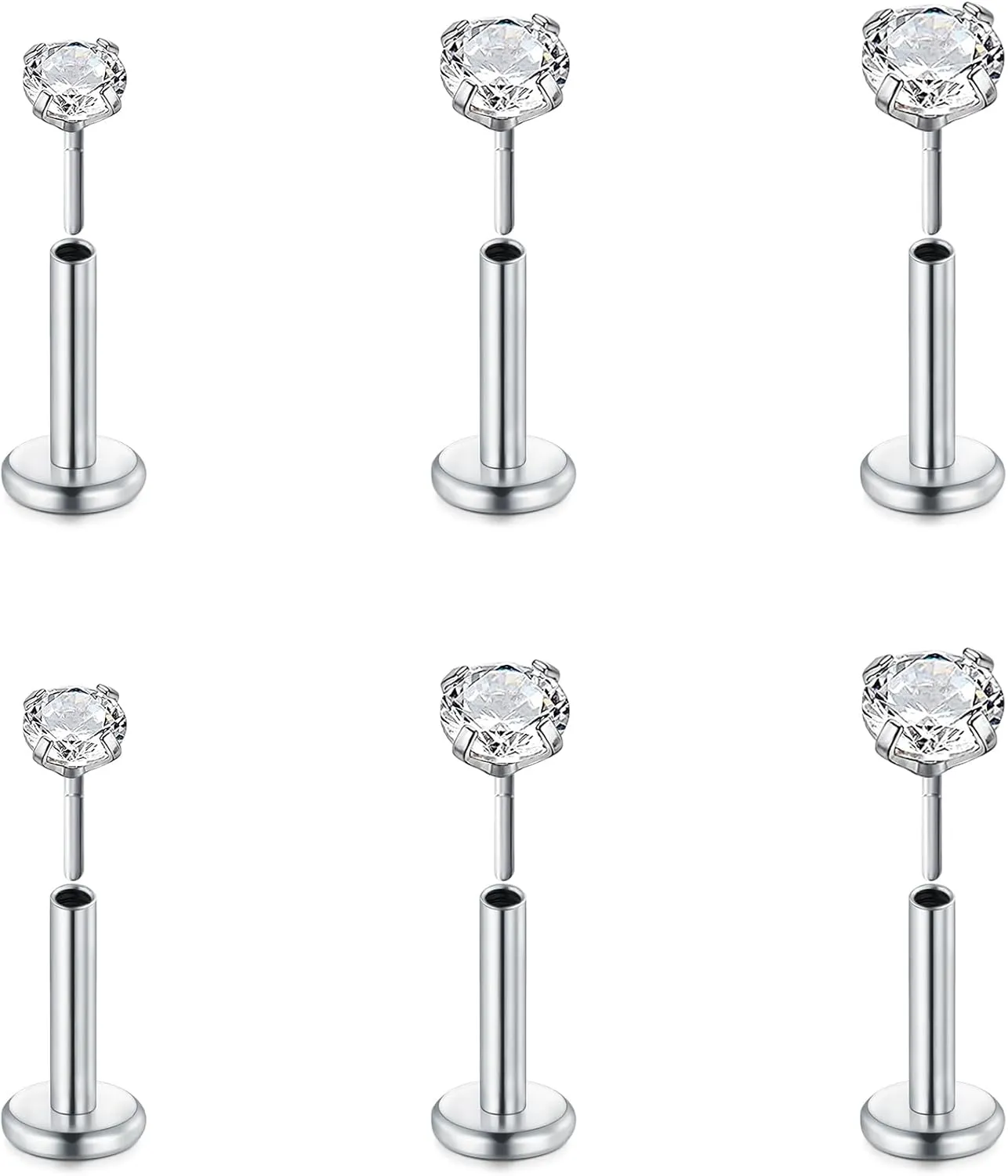 Briana Williams 16G Lip Rings Cartilage Tragus Helix Earrings Piercing Labret Stud Surgical Steel Lip Ear Piercing Jewelry 6mm 8mm 10mm Bar