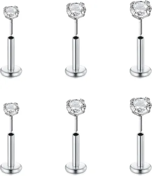 Briana Williams 16G Lip Rings Cartilage Tragus Helix Earrings Piercing Labret Stud Surgical Steel Lip Ear Piercing Jewelry 6mm 8mm 10mm Bar
