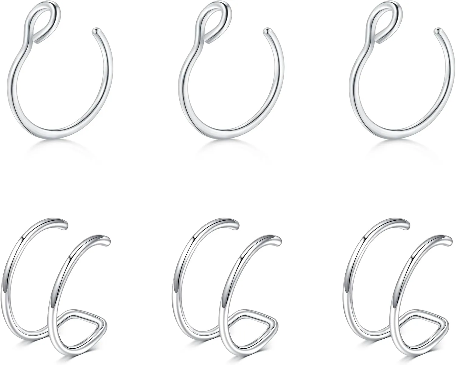 Briana Williams Fake Nose Ring Gold Fake Nose Rings for Women Clip On Fake Nose Piercing Non Piercing Faux Nose Piercing Jewelry