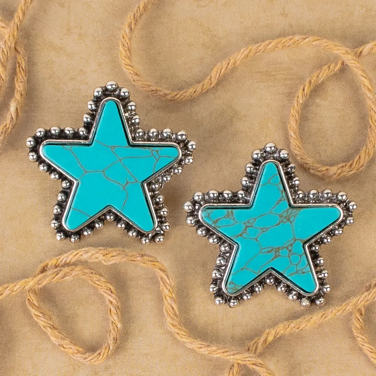 Bright Star Post Earrings In Red Or Turquoise