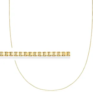 Canaria 0.6mm 10kt Yellow Gold Box-Chain Necklace