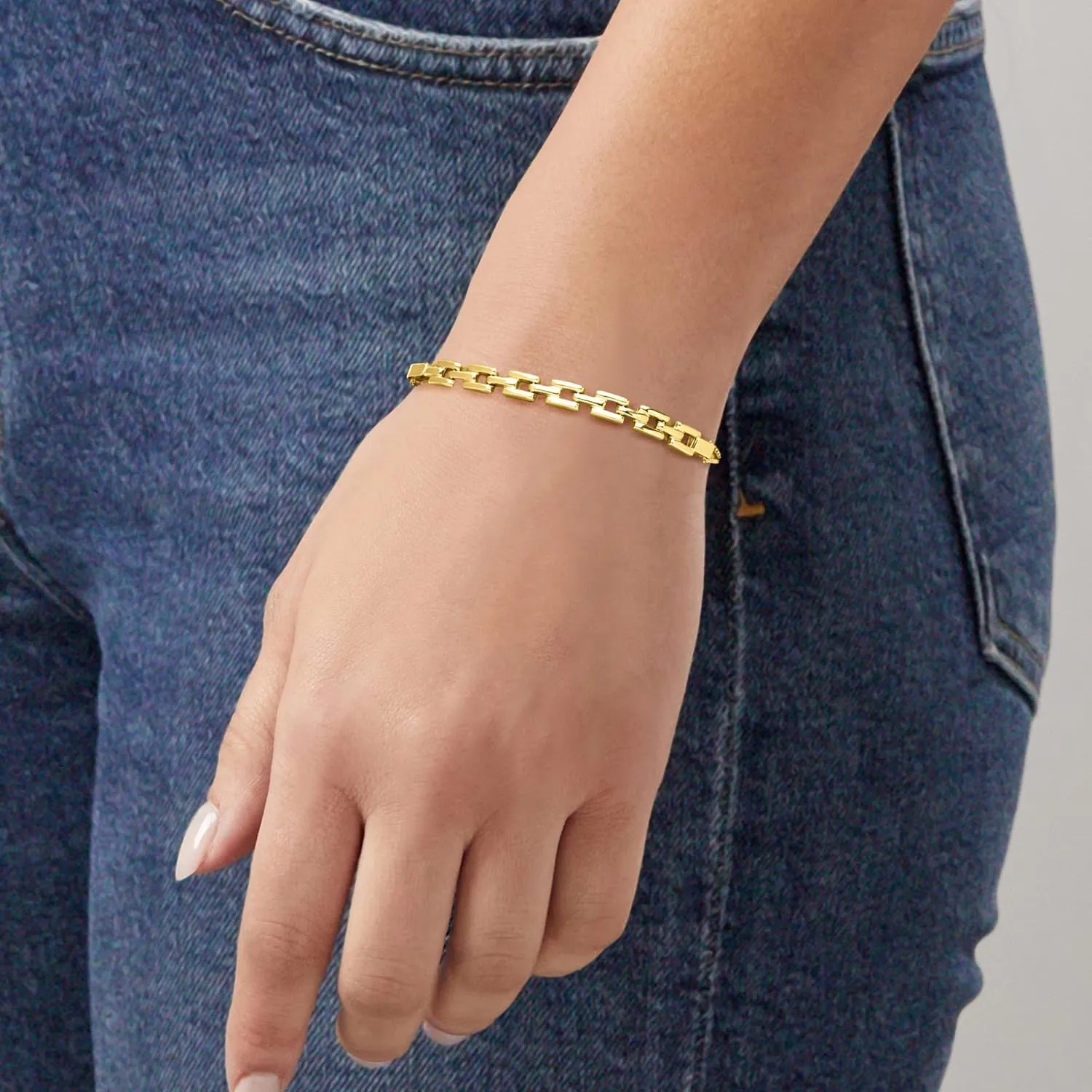 Canaria 10kt Yellow Gold Panther-Link Bracelet