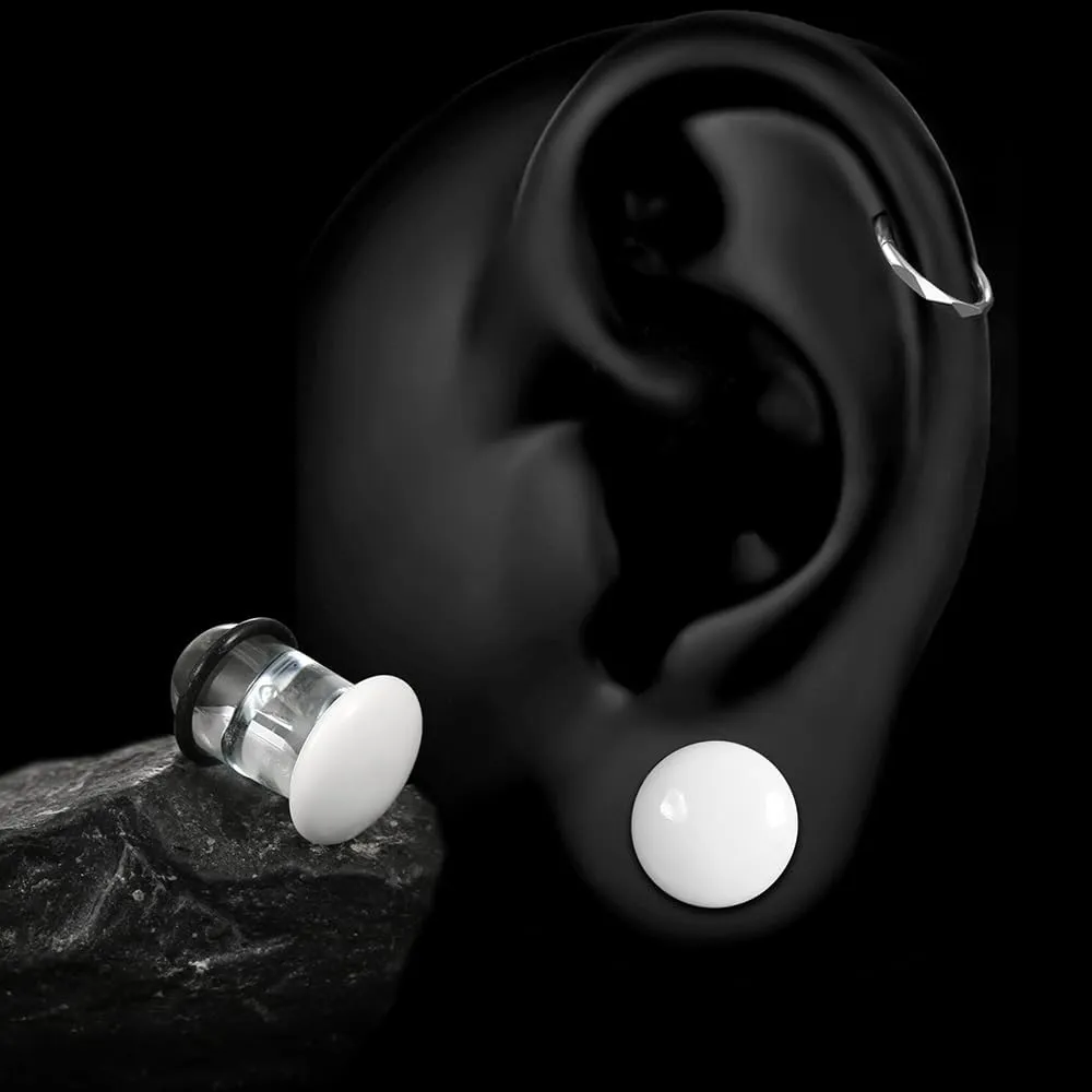 Casvort Unique 0.5mm Increments 14G-00g Comfy Pain-free Single Flare Glass Dead Stretching Plugs, Hypoallergenic Body Piercing Tapers, Pierced Ear Lobe Stretching Kits.
