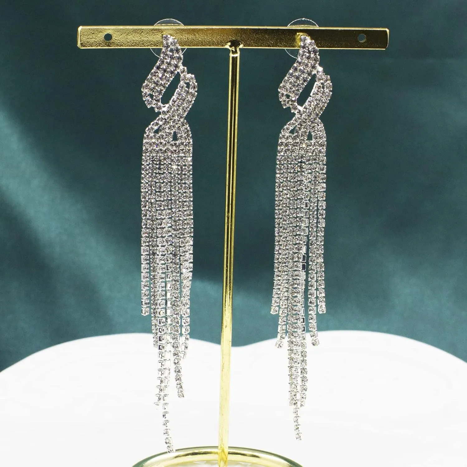 Chandelier Earrings for Women,Long Dangle Dangling Bling Earring Crystal Rhinestone Statement Drop Tassels Wedding Earrings for Prom Fashion Jewelry