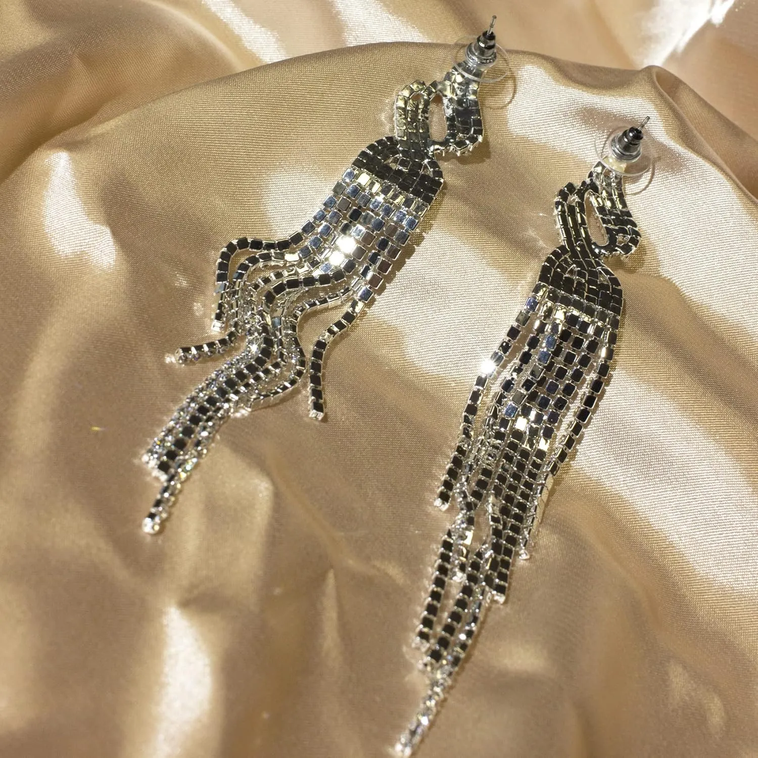 Chandelier Earrings for Women,Long Dangle Dangling Bling Earring Crystal Rhinestone Statement Drop Tassels Wedding Earrings for Prom Fashion Jewelry