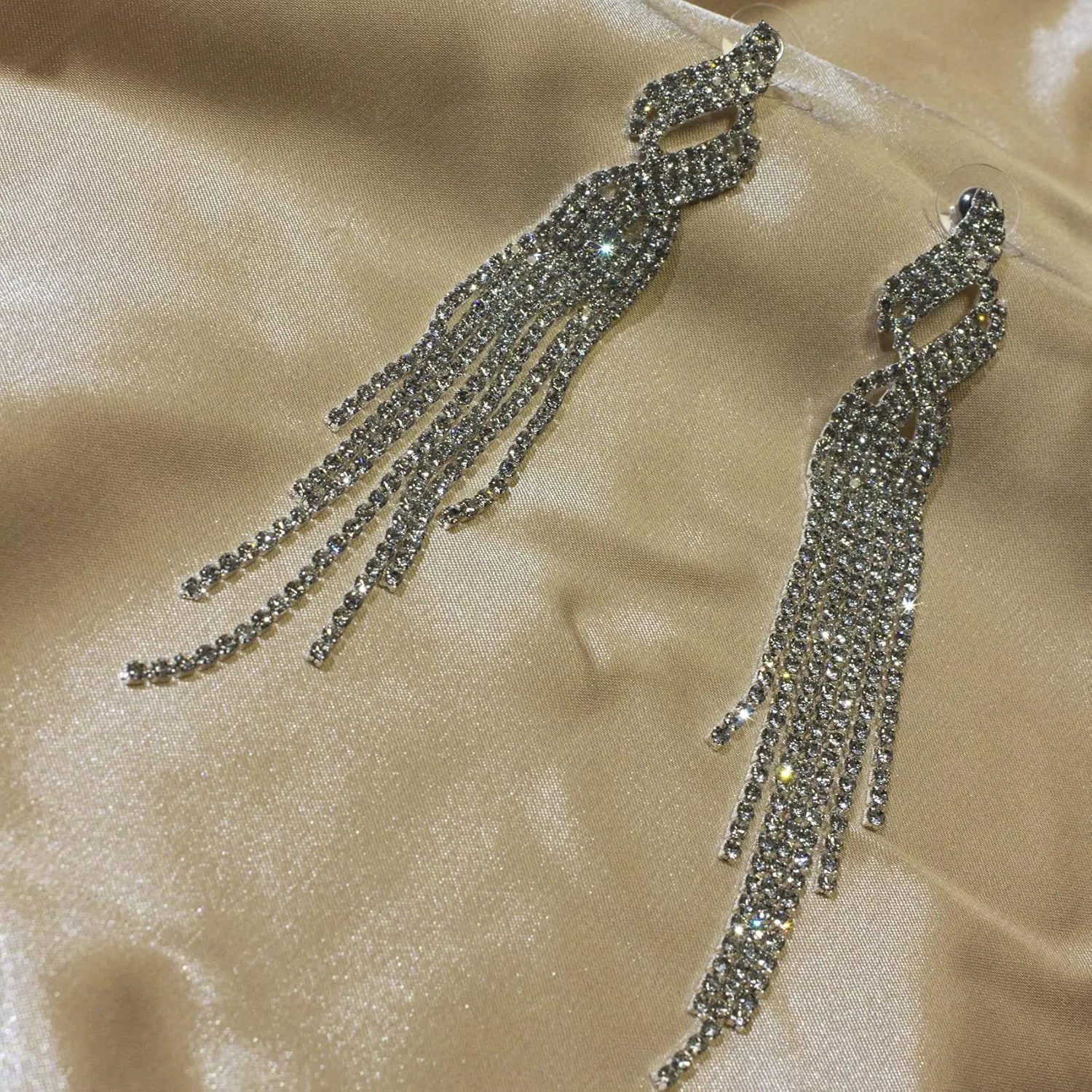Chandelier Earrings for Women,Long Dangle Dangling Bling Earring Crystal Rhinestone Statement Drop Tassels Wedding Earrings for Prom Fashion Jewelry