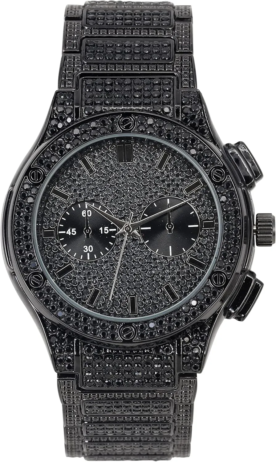 Charles Raymond Big Bling Watch Inspired by Hip Hop - Men's Iced Out Timepiece- Diamond Rhinestones on Blast - ST10311
