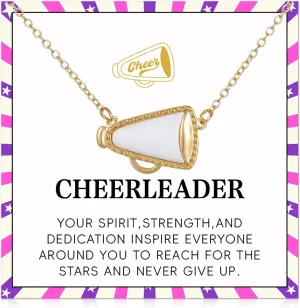 Cheerleader Gifts,Cheer Necklace,Cheerleading Gifts,Cheerleader Necklace for Girls,Unique CheerleadingGifts,Cheer TeamGifts for Daughter Granddaughter Coach,CheerGifts with Encouragement Card