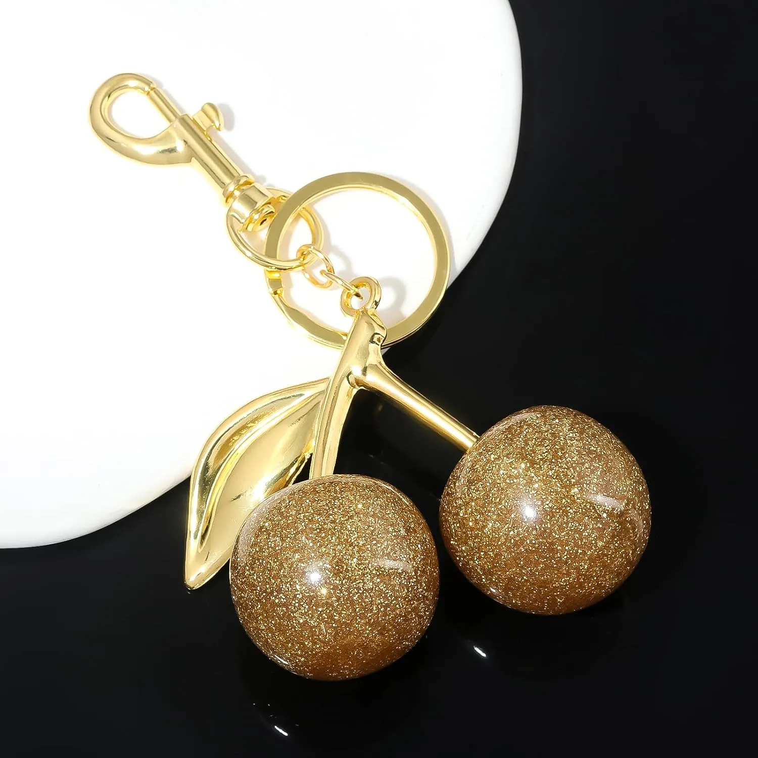 Cherry Bag Charm Keychain - Cute Purse Handbag Fruit Accessories - Beautiful Birthday Gift for Women