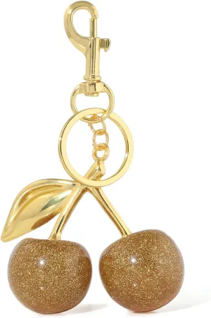 Cherry Bag Charm Keychain - Cute Purse Handbag Fruit Accessories - Beautiful Birthday Gift for Women
