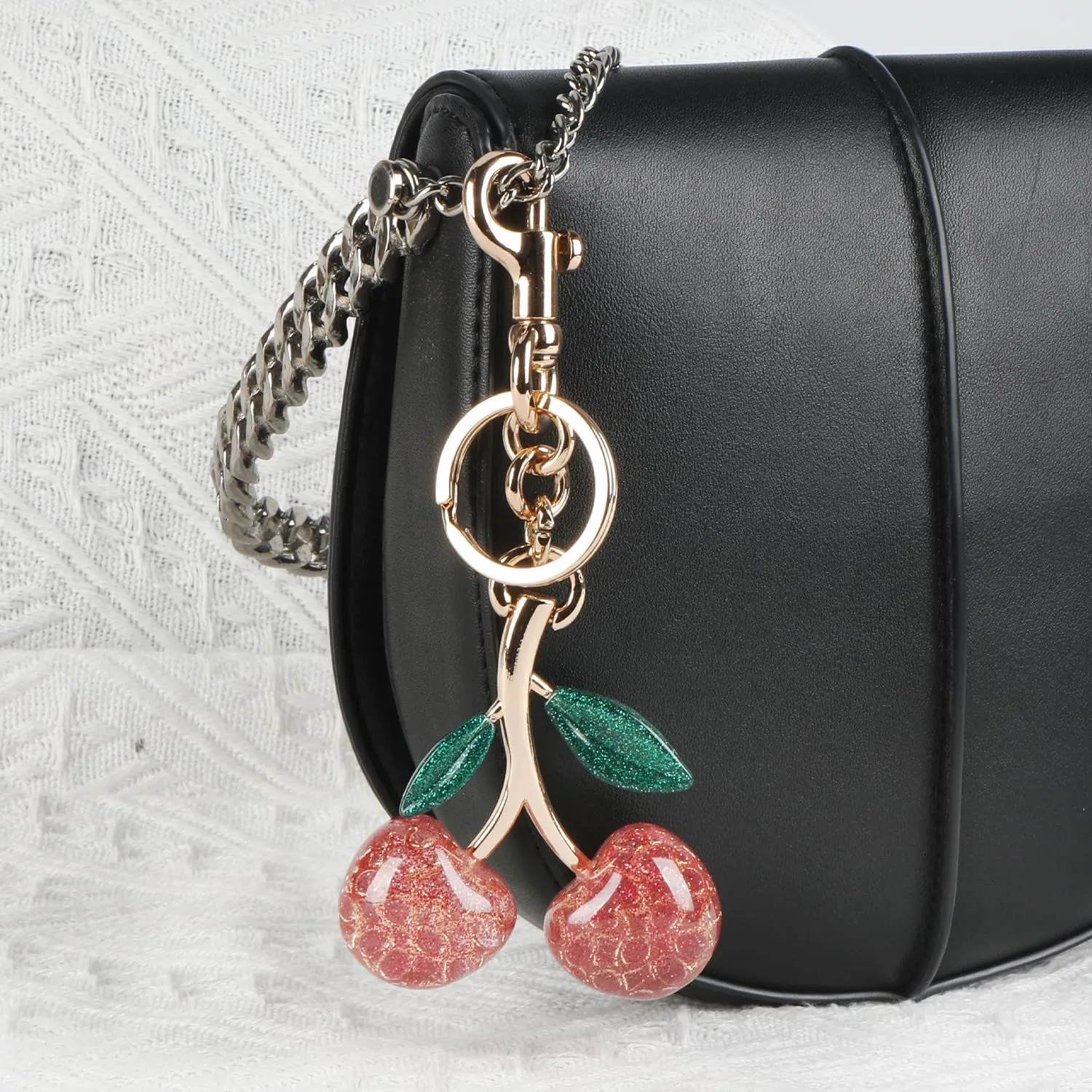 Cherry Keychain Cherry Bag Charms Cute Cherries Charm for Purse Cherries Keychain for Women