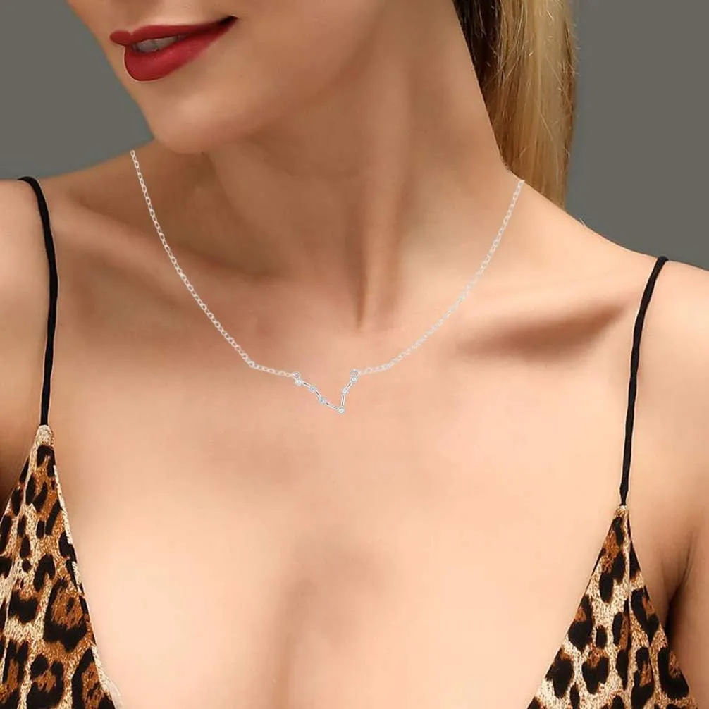 choice of all 2pcs Silver Zodiac Necklace Constellation Horoscope Astrology Necklace Horoscope Zodiac Sign Pendant Necklace Birthday Gifts