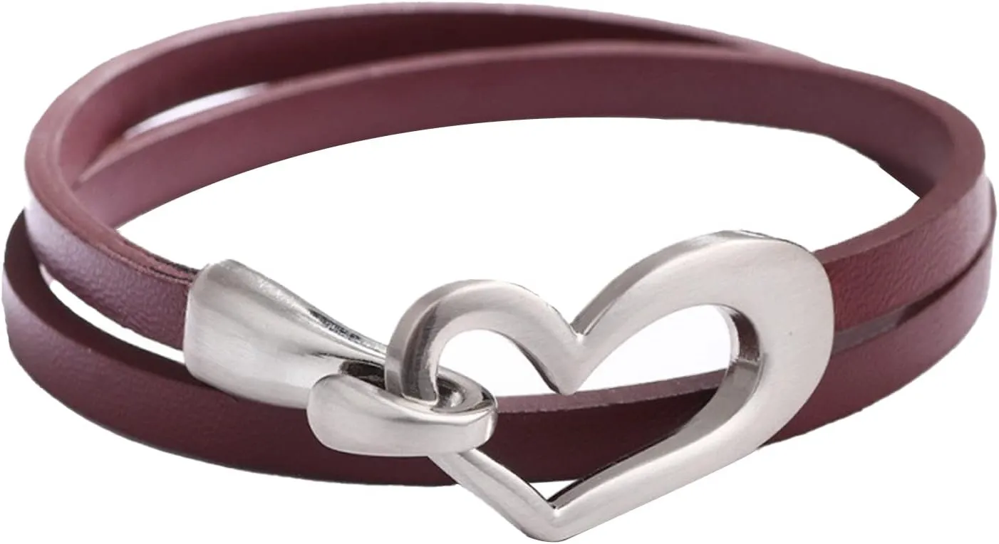 choice of all Leather Bracelets for Women Wrap Bracelets for Women Charm Bracelets Heart Wrap Bracelet Trendy Jewelry Gifts