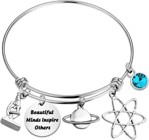 CHOORO Science Teacher Gift Beautiful Minds Inspire Others Bracelet STEM Teacher Gift Science Teacher Bracelet