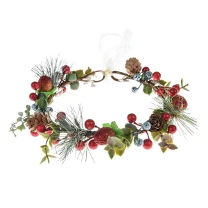 Christmas Girls Flower Crown Wreath Cute Beautiful Handmade Berry Garland Headpiece for Women Photo PropsWreath-2