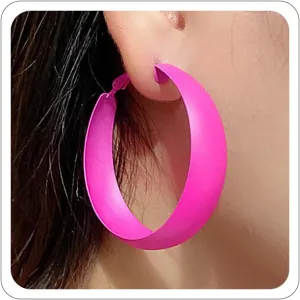Chunky Hoop Earrings for Women 80s 90s Statement Wide Hoop Earrings Large Trendy Exaggerated Earring Vintage Neon Earrings Jewelry Accessories
