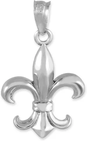 Claddagh Gold 925 Sterling Silver Fleur-de-Lis Charm Pendant