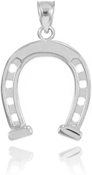 Claddagh Gold Sterling Silver Lucky Charm Horseshoe Pendant