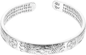 CLISPEED Personalized Style Open Bangle Bracelet with Carved Words Retro Design Durable Alloy Material for Men and Women Unique Charm for Everyday Wear