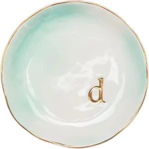 COLLECTIVE HOME - Ceramic Jewelry Tray, Decorative Trinket Dish for Rings Earrings Necklaces Bracelet Watch Keys, Birthday Mother's Day Christmas Gift for Women, 4.75", Colored Surface (D)
