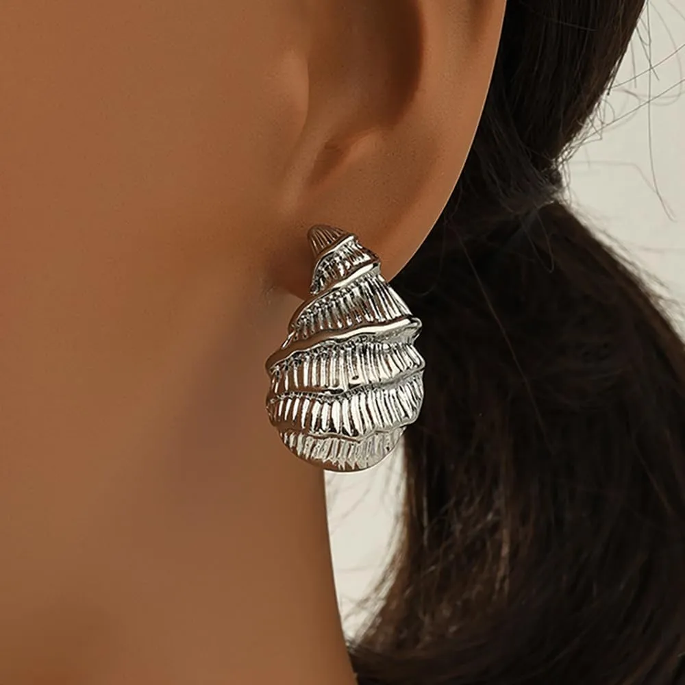 Conch Teardrop Earrings for Women Hypoallergenic Chunky Hoop Earrings Lightweight Waterdrop Teardrop Earrings Large Drop Earring Jewelry Gift